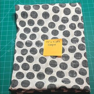 Black and White Polka Dot Crepe Fabric